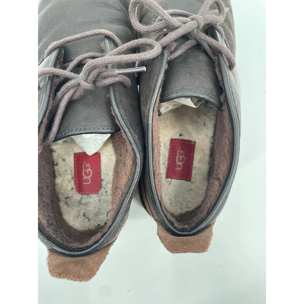UGG Neumel Chukka Boots Mens 12 Brown Leather Suede Shearling Classic Cozy Shoes